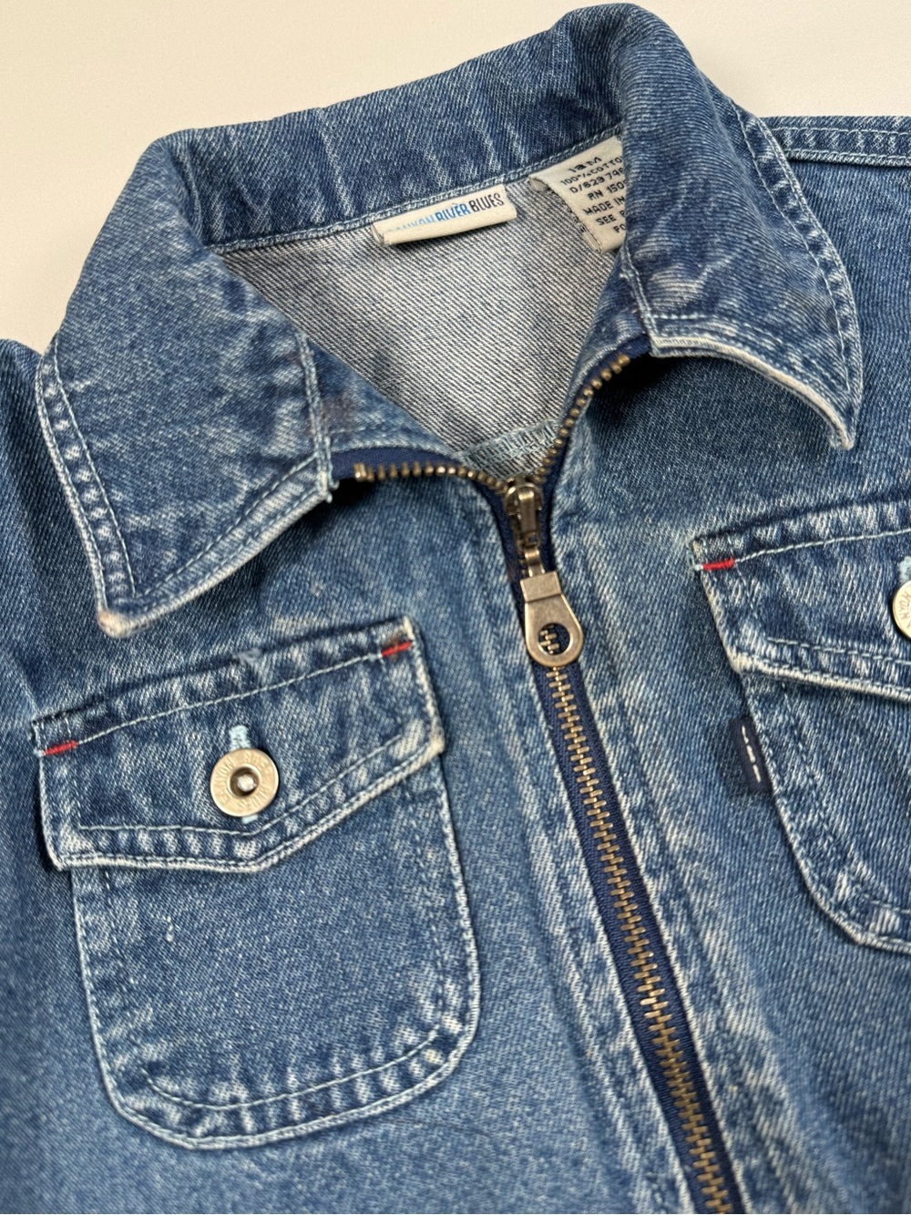 VINTAGE CANYON RIVER BLUES Denim Jacket 18M Y2K Embroidered Floral Zip Up Retro - Picture 4 of 10